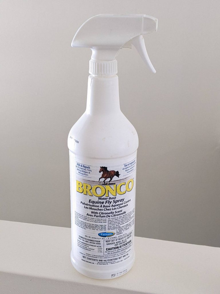 A bottle of Bronco fly spray.