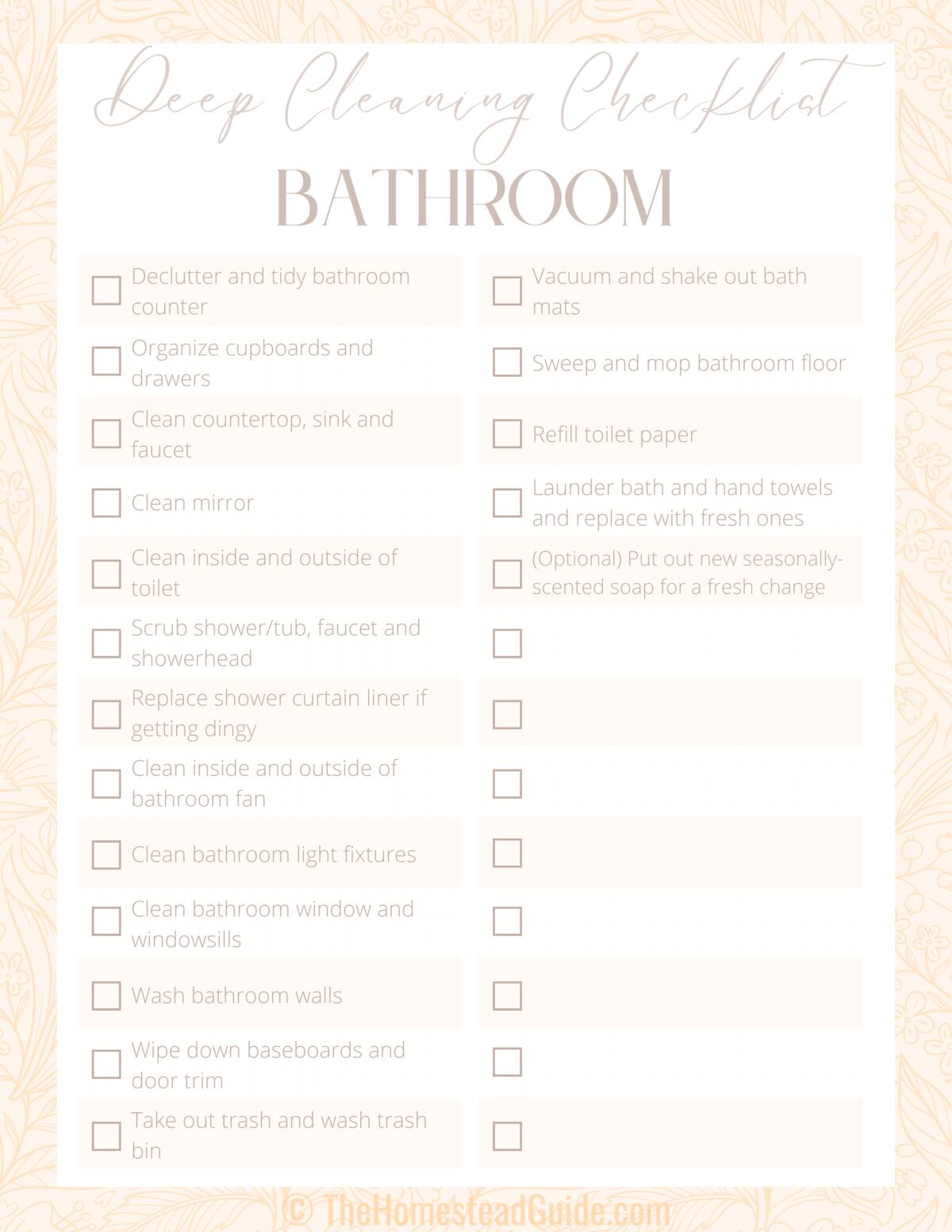 Ultimate Deep Cleaning Checklist, 2023